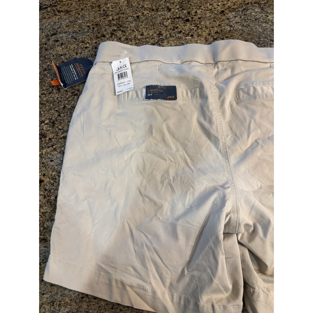 NWT Jag Jeans Womens Beige Twill Gracie‎ 8" Pull On Shorts Size 16W JE2638331 - Picture 6 of 9